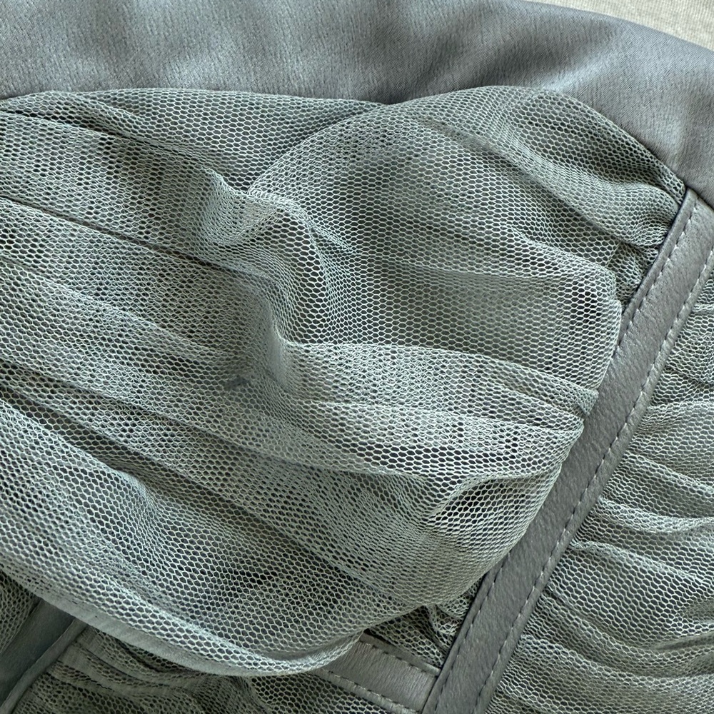 BCBGMAXAZRIA gray tulle mini bodycon corset dress - Picture 6 of 9